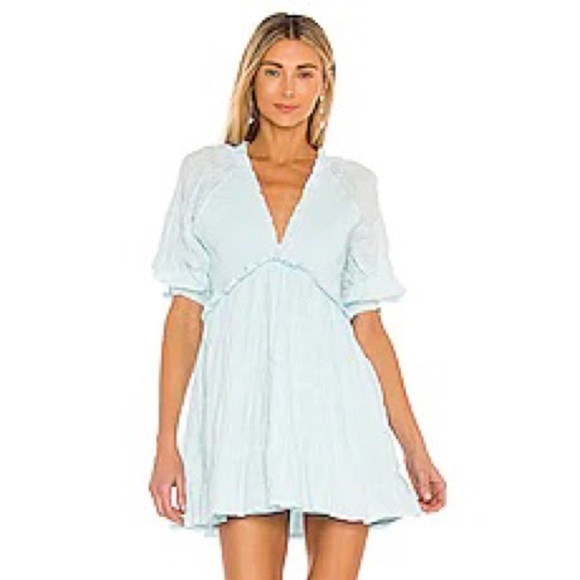 NEW Blue Smocked Lovers + Friends Dress - Picture 1 of 10